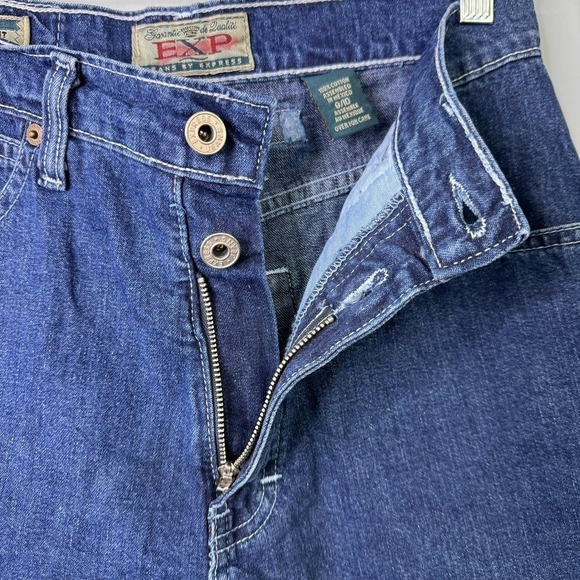 VTG EXP Express Jeans 90s High Waisted Mom Shorts Dark Wash Denim Juniors' 9/10 - Picture 8 of 12